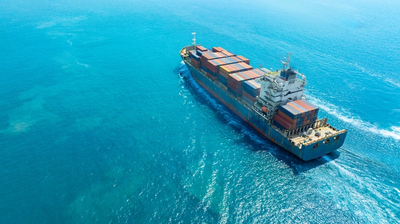 Containerschiff auf dem Meer