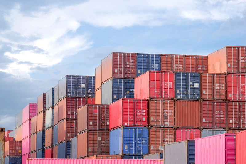 Stacked Export Containers