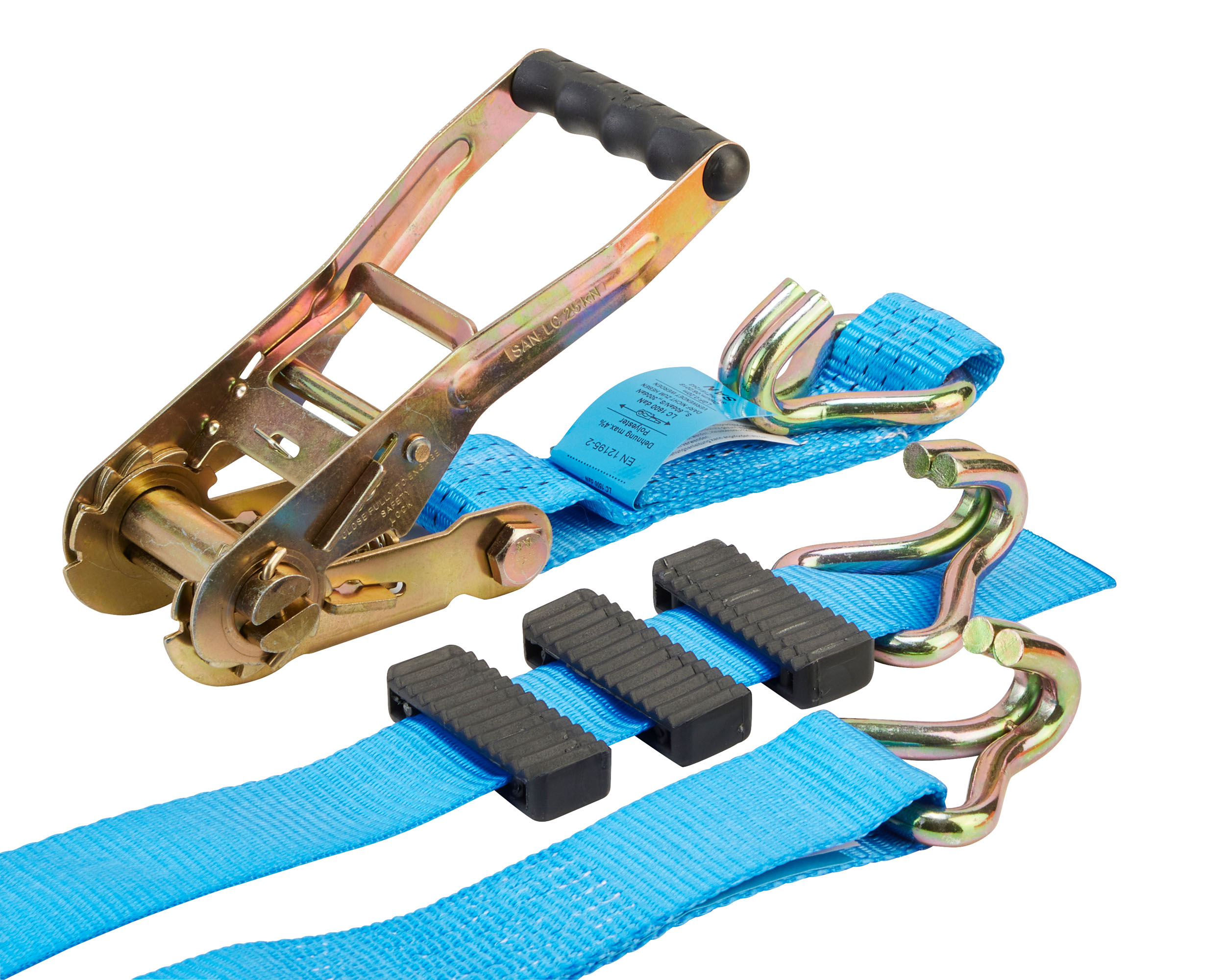 Combi car transport belt, 2.7m, 50mm, LC 1600 daN, two-piece, STF 300, short lever ratchet