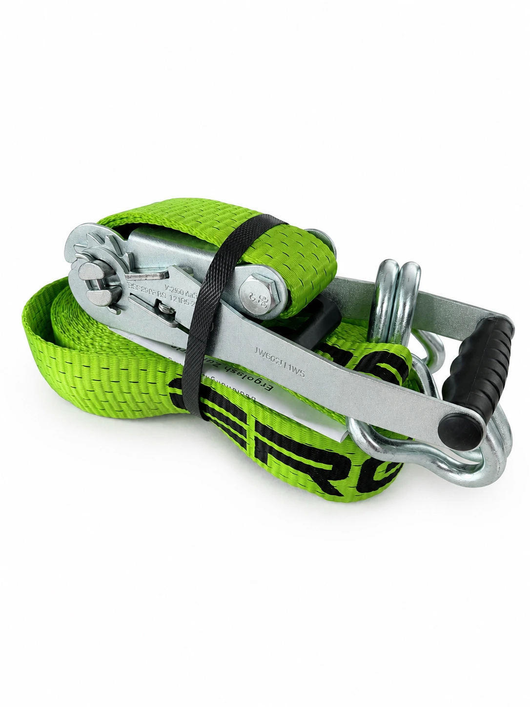 Lashing strap ERGO LASH, 8m, 50mm, LC 2500daN, STF 300daN, two-piece, short lever ratchet