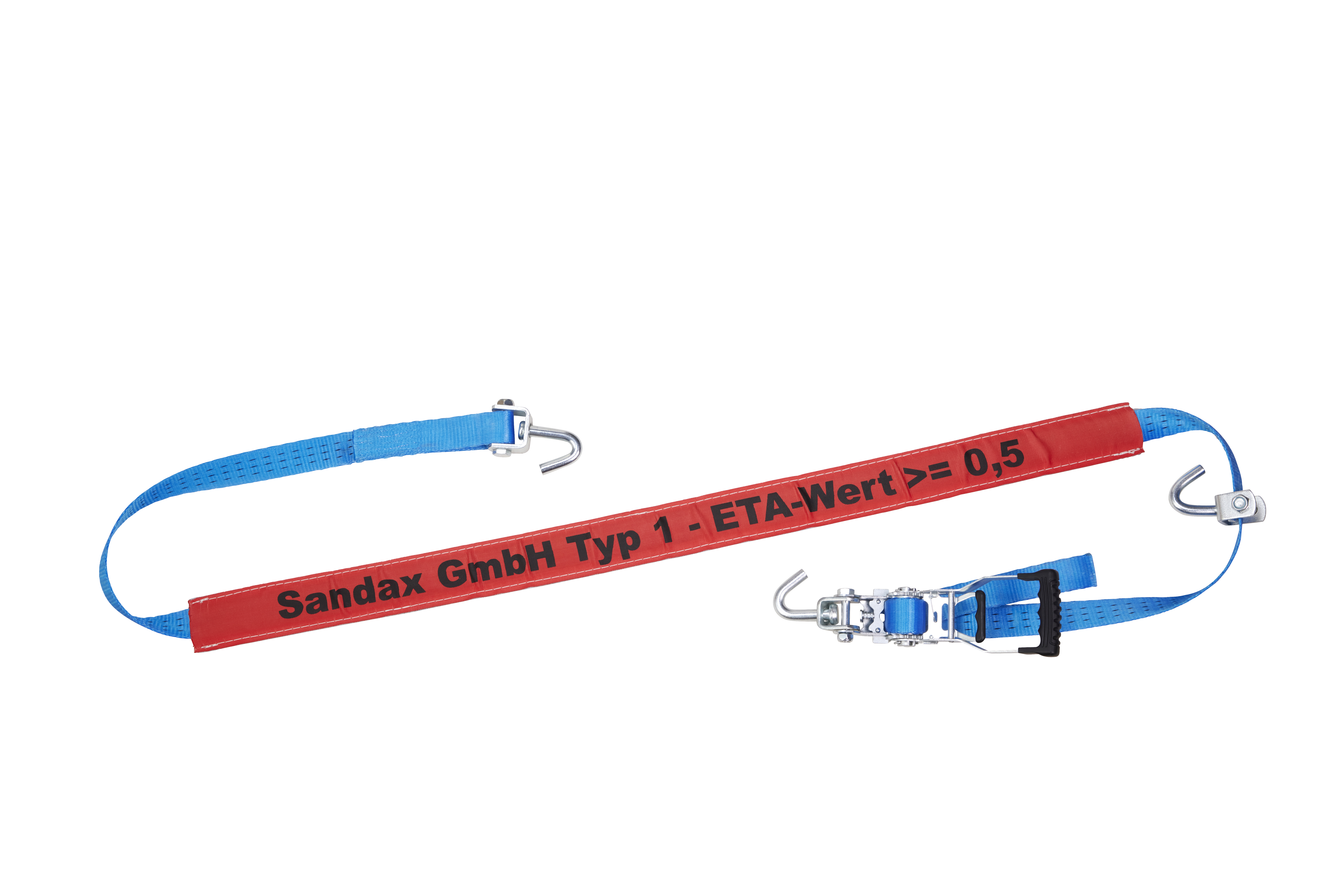 Car transport belt, 3 m, 35 mm, LC 1500 daN, STF 330 daN, with controller 1.15 m - 1.45 m, reinforced edges
