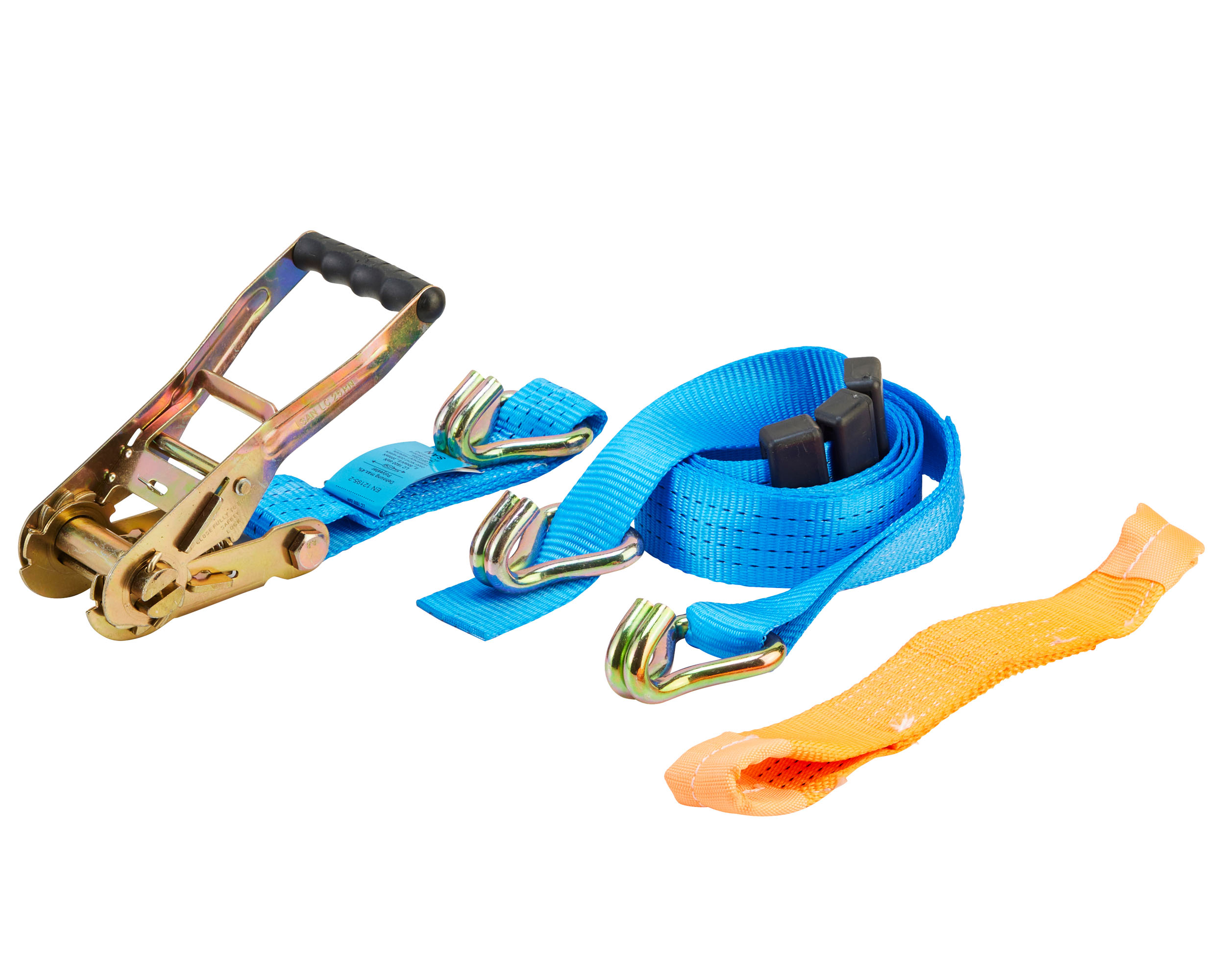 Combi car transport belt, 2.7m, 50mm, LC 1600 daN, two-piece, STF 300, short lever ratchet