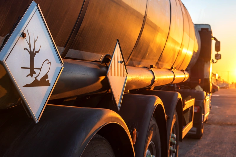 Marine Pollutant Aufkleber auf Tankwagen