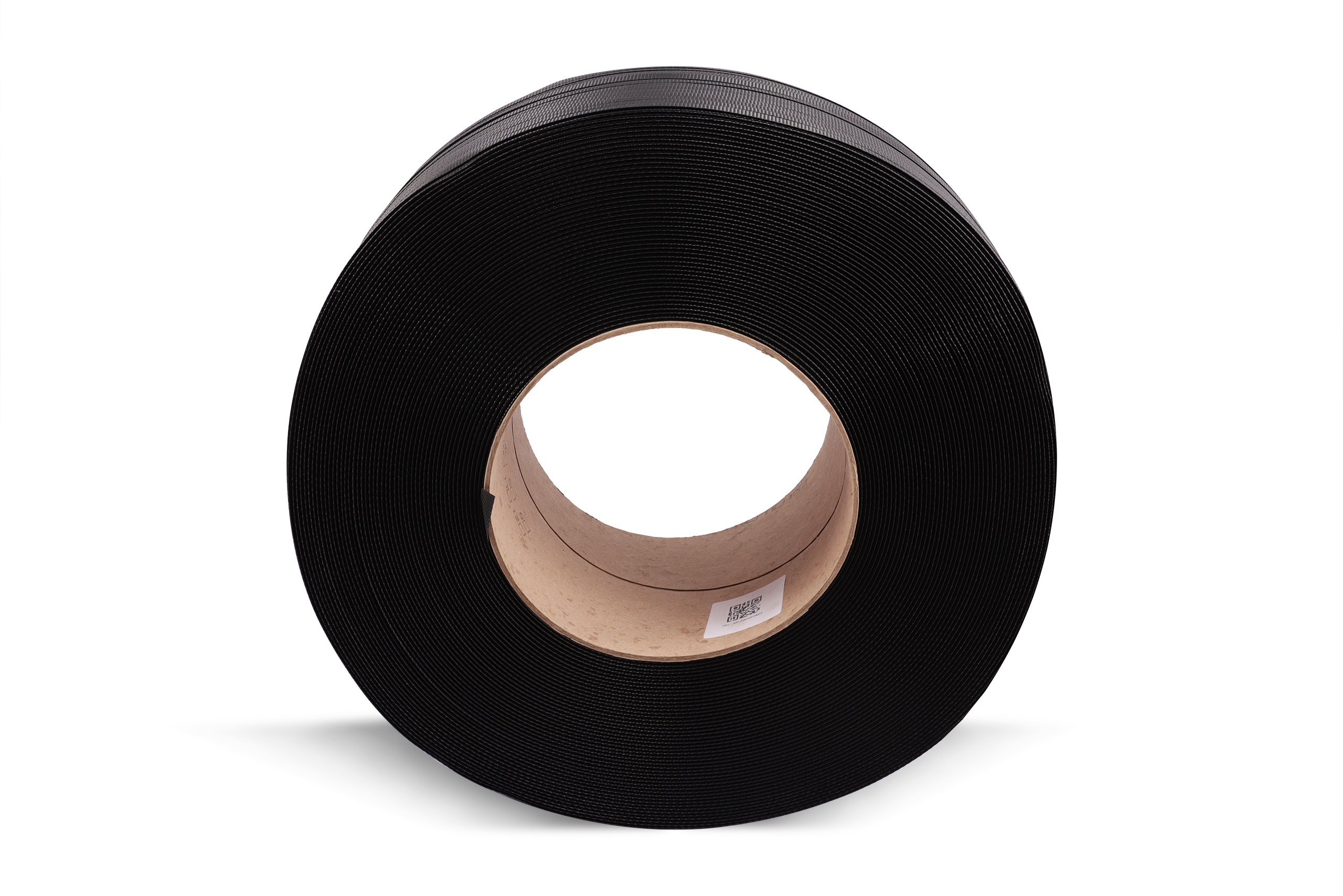 PP-Band Schwarz, 12x0,55mm, 200mm Kern, Reisskraft ca. 133kg, 3.000m pro Rolle