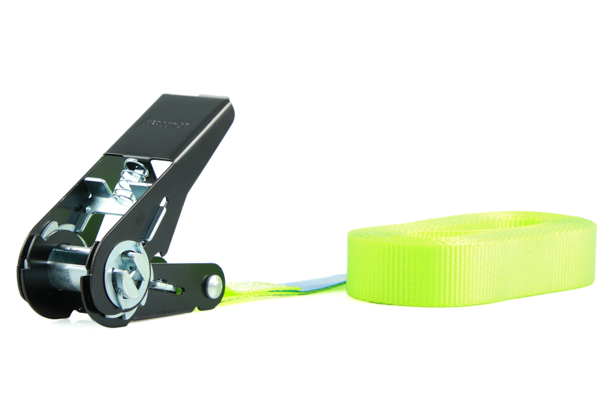 Rückläufer | 4er-Set, 4 m Zurrgurte, 25mm, LC 900 daN, einteilig, neon-gelb