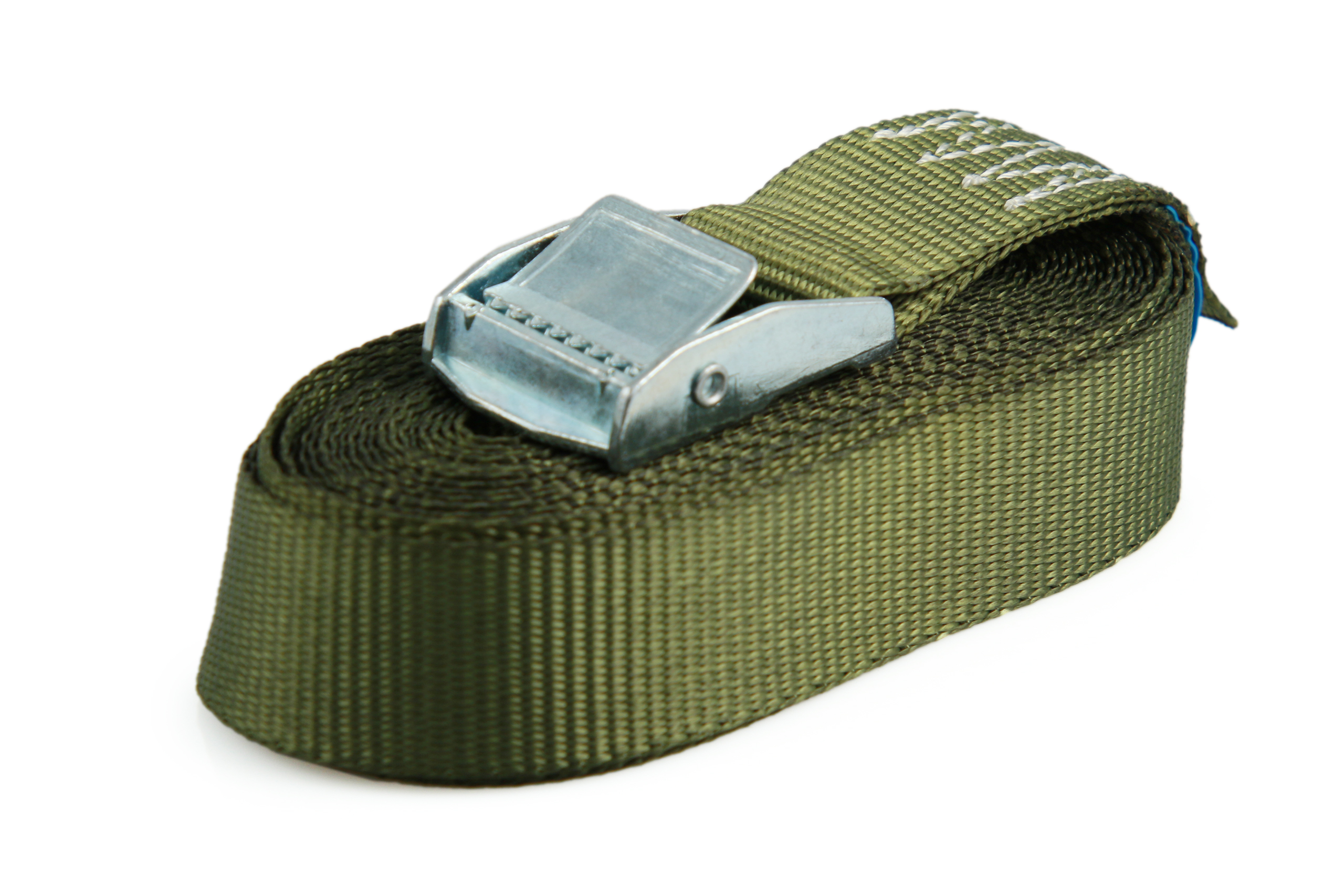 Rückläufer | 6er-Set, Klemmschloss-Zurrgurte, 4 m, 25 mm, LC 250 daN, olivgrün