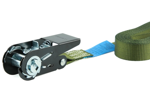 Set of 4, 4 m lashing straps, 25 mm, LC 900 daN, one-piece, olive green