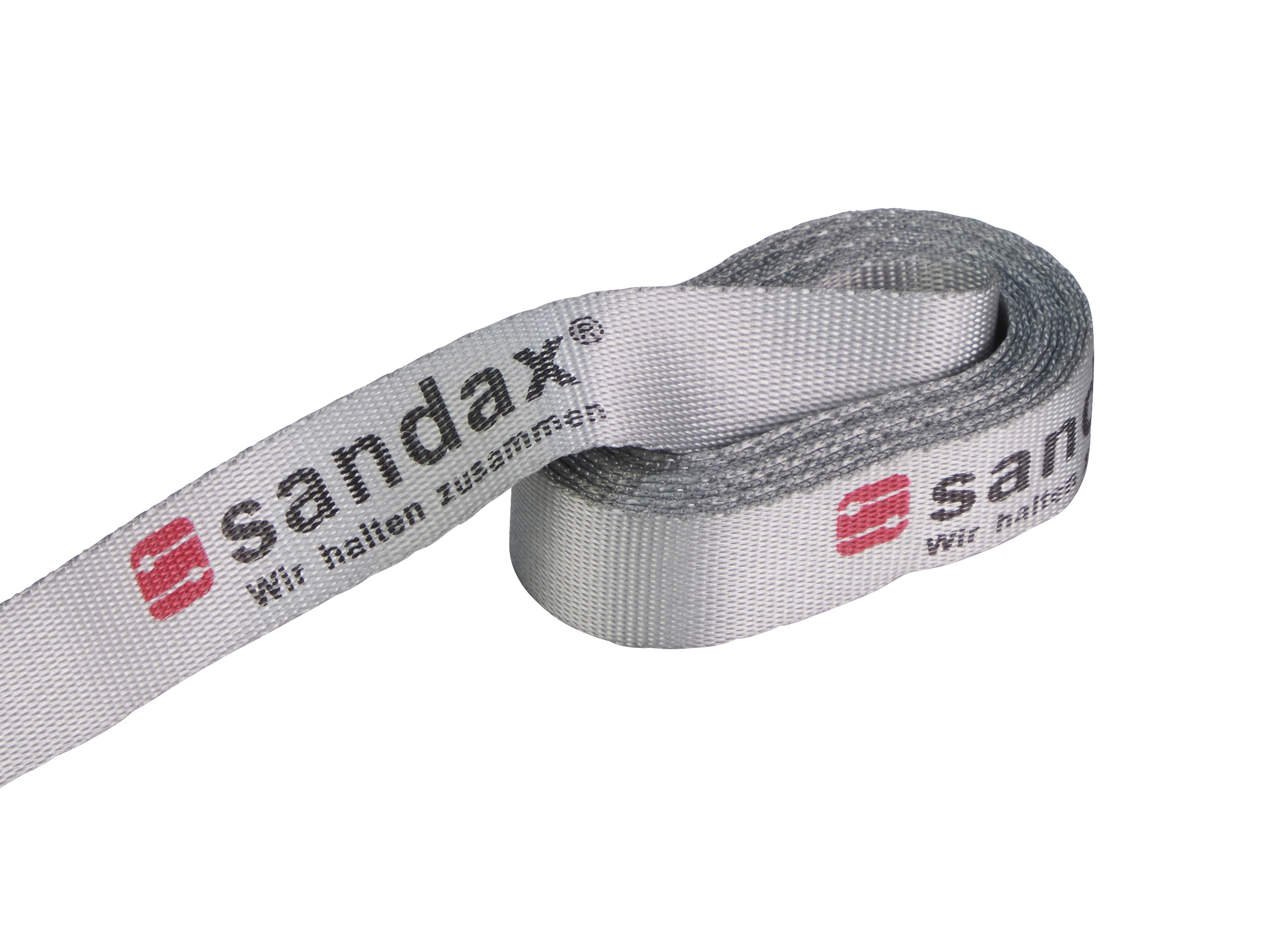 Klemmschlossgurt, 3 m, 25 mm, LC 200 daN, einteilig,mit Sandax Logo