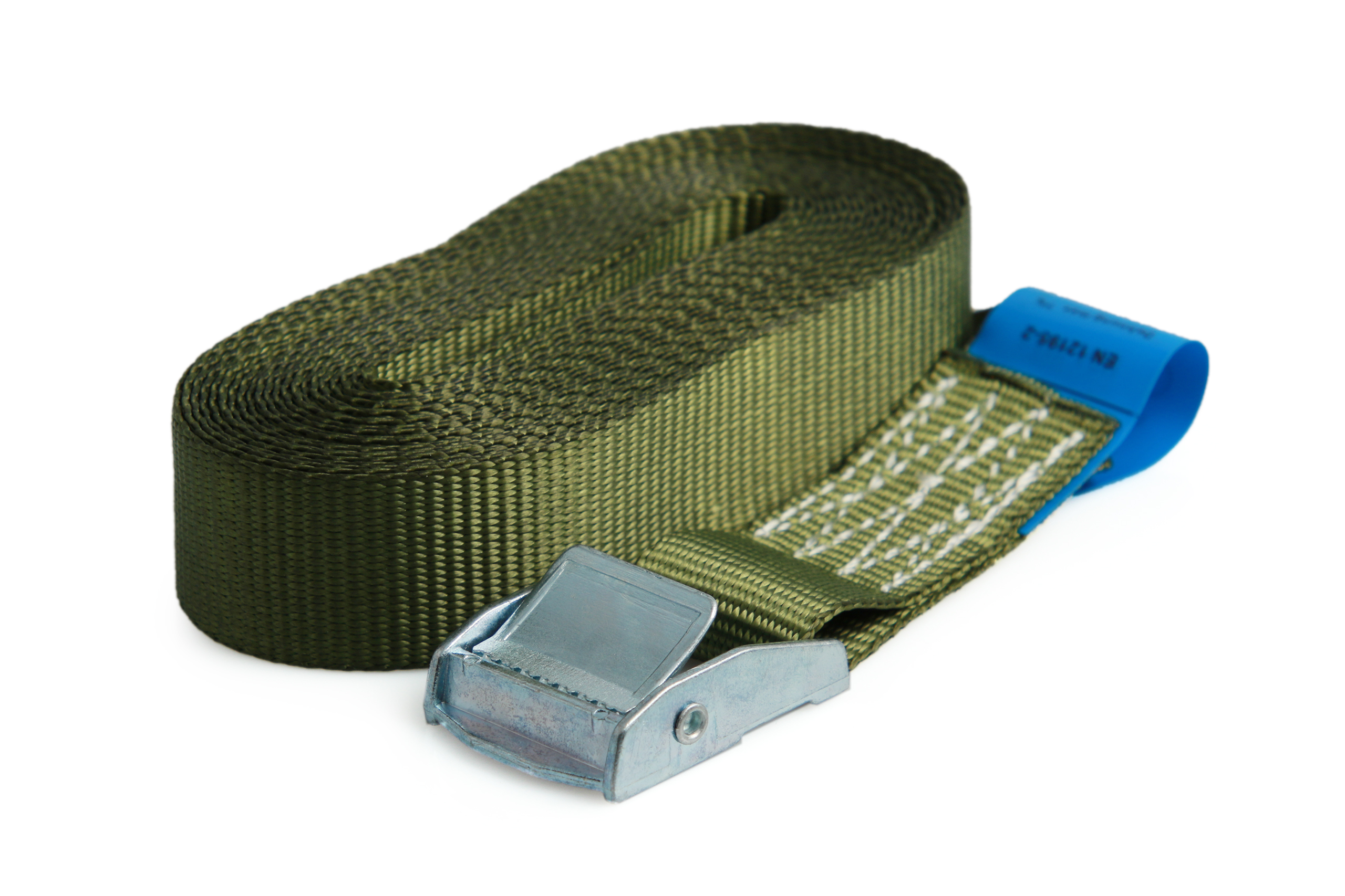 Rückläufer | 6er-Set, Klemmschloss-Zurrgurte, 4 m, 25 mm, LC 250 daN, olivgrün