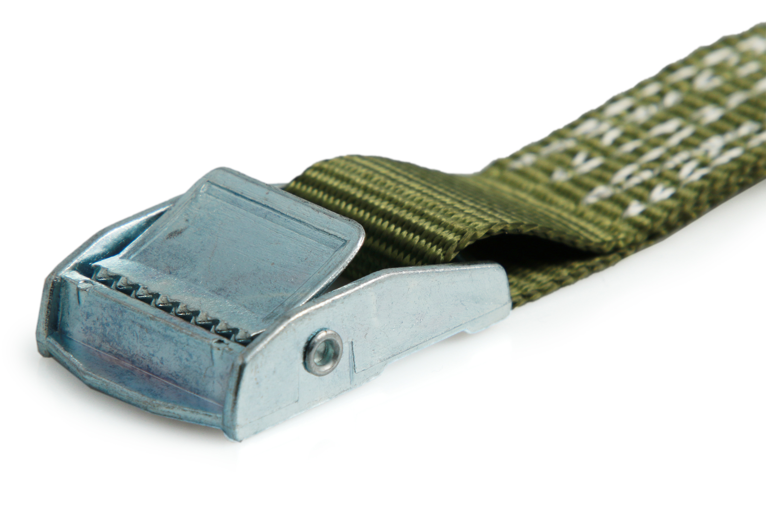 Rückläufer | 6er-Set, Klemmschloss-Zurrgurte, 4 m, 25 mm, LC 250 daN, olivgrün