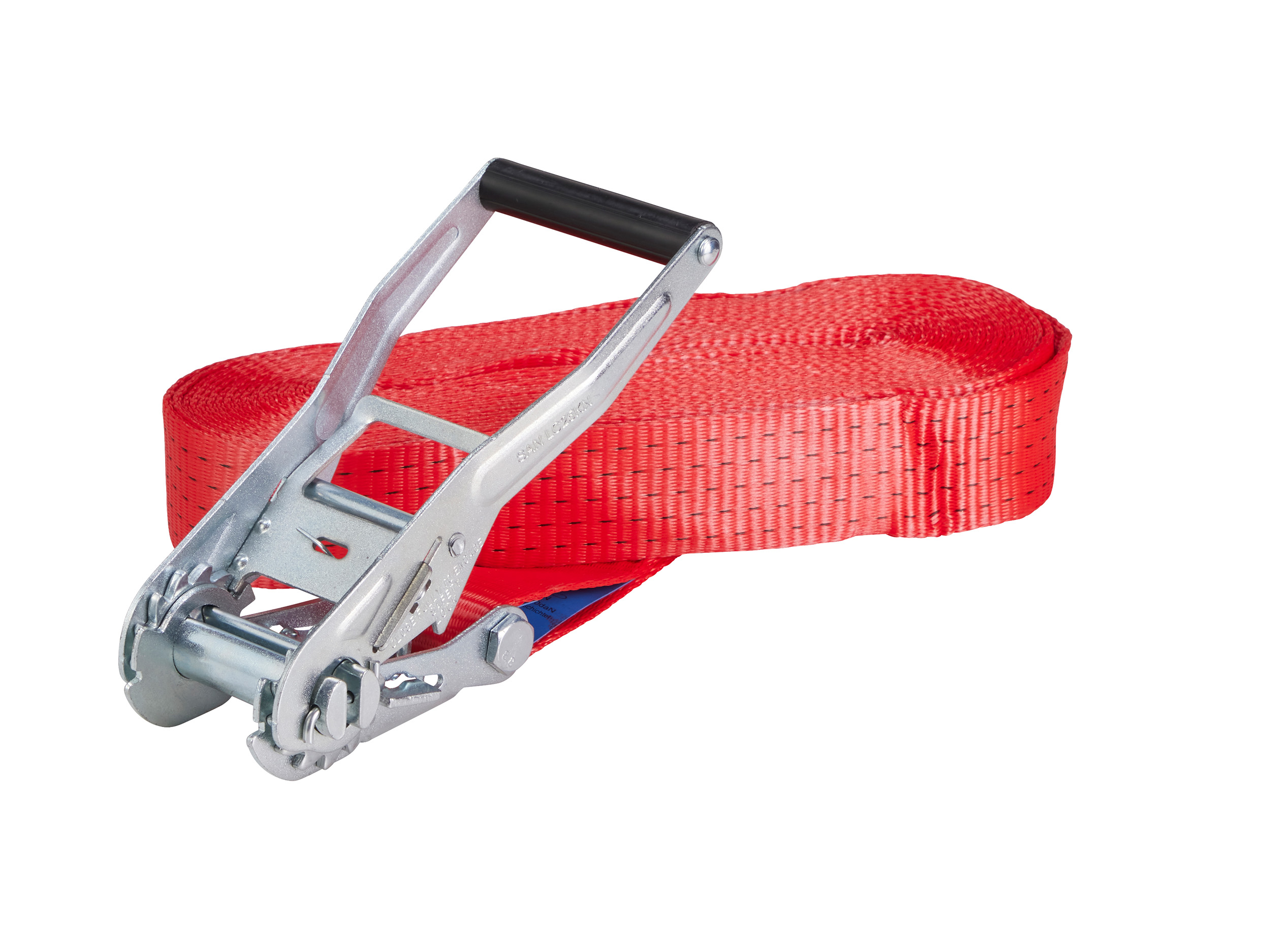Sandax Sangle D'Arrimage 12m 50mm - LC 2500/5000 DaN - Monobloc Avec Cliquet - Professionnel TÜV