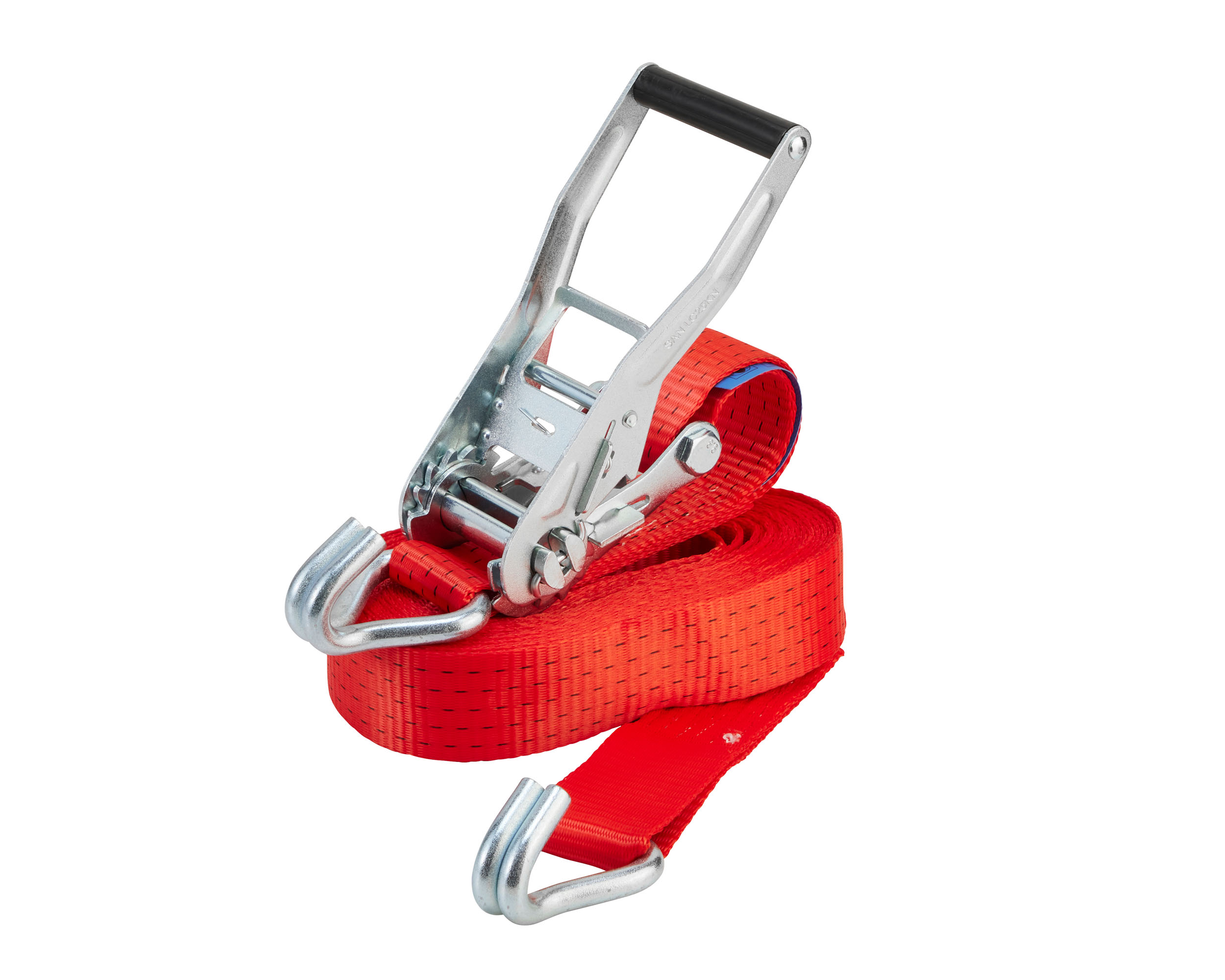 Lashing Straps 2m, 5t Capacity (2500/5000 DaN) With Ratchet & Hooks - Pack Of 2, TÜV/GS Tested